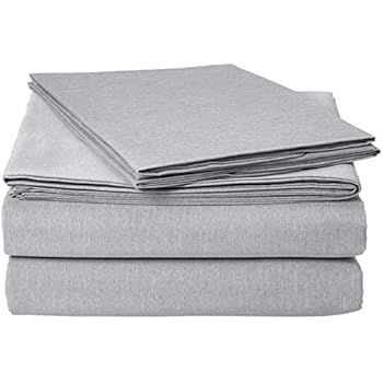 AmazonBasics Chambray Sheet Set Bed Set - California King, Slate Grey