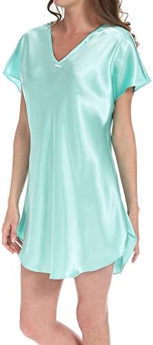 Amanda Rich Bias Cut Satin T-Shirt Gown (412-40) L/Aqua