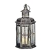 JHY DESIGN Decorative Lanterns-10inch High Vintage Style Hanging Lantern, Metal Candleholder for Indoor Outdoor, Events… 41axacgdceL