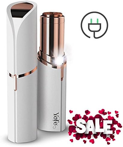 Yofe Rechargeable Painless Facial Hair Remover (18k Rose Gold Plated) Face, Lip, Chin, and Cheek Hair Removal | Portable, Compact Battery Powered Device | Safe, Gentle Shaving System