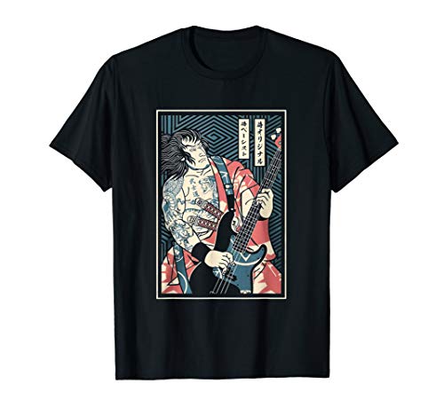 Samurai Warrior Playing Guitar For Guitarists T-Shirt