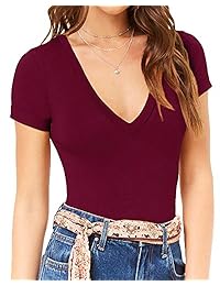 MANGOPOP Mono de manga corta con cuello en V para dama