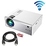Projector, Queretek Video Projector 2800Lux WiFi Direct, HD Projector Mini Home Theater Projector Support 1080P, with HDMI Cable USB VGA AV, Compatible Laptop Tablet Smartphone Amazon Fire TV Stick