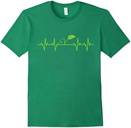 Mens Vegan Heartbeat T-Shirt Medium Kelly Green