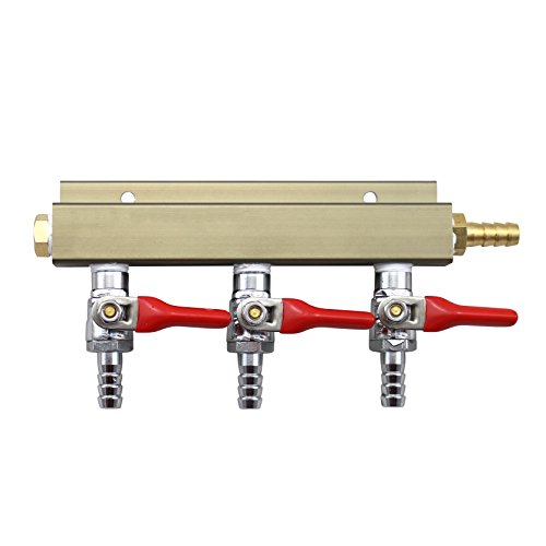 The Weekend Brewer 3-way 5/16" Barb CO2 Distributor Manifold with integrated check valves