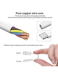 USB-C to 3.5 mm Headphone Jack Adapter Type C to 3.5mm Aux Audio Converter Support for Google Pixel 3 3 XL 2  2XL,HTC U12,Samsung Note8 S8 S9 Plus,LG iPad 2018 Motorola Moto Z OnePlus 6T,etc(2 Pack)