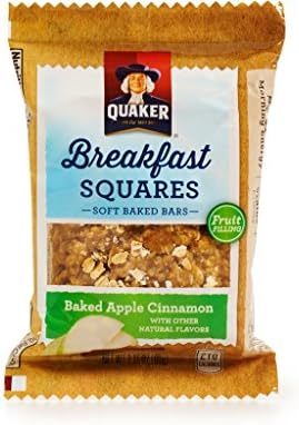 Quaker Squares Breakfast, Baked Apple Cinnamon, 5 Little Bars (Pack of 2)
