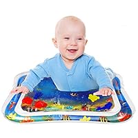 Jishy Inflatable Tummy Time Mat for Infant and Toddlers Baby Premium Water Mat Play Mat Fun & Perfect Activity Center-Blue