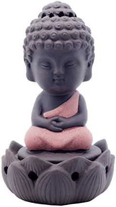 OCIOLI Zen Sitting Incense Burner Home Gift Creative Small Ornaments Cute Ceramic Holder-Red