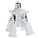 5 in 1 Light Socket Adapter KINGSO E26/E27 Splitter for Standard LED Bulbs Converter with 360 Degrees Adjustable 180 Degree Bending 110-240V 200℃ Heat Resistant No Fire Hazard