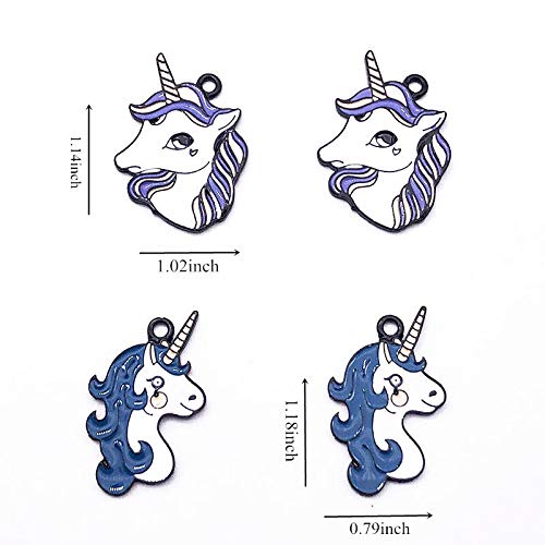 36pcs Cute Enamel Mixed Unicorn Charms Craft Supplies Pendants for Jewelry Accessories Making DIY Necklace Bracelet Ankle (9 Style)(Mix Unicorn Charms)