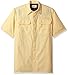 Wrangler Authentics Men's Short Sleeve Utility Shirt, Mellow Yellow, 2XL