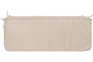 FUNHOME Outdoor Bench Cushion Cover 48 x18 x 3 inch,Water Resistant Cover with Zipper&Ties,Fade-Resistant Slipcover,Patio Porch Swing Cushion Cover Replacement Only,No Insert(Antique Beige)