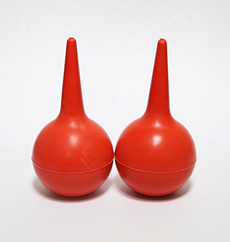 30ml Laboratory Tool Rubber Air blowing Wash ear ball wax aspirator Red 2 Pcs - Thumbnail 3