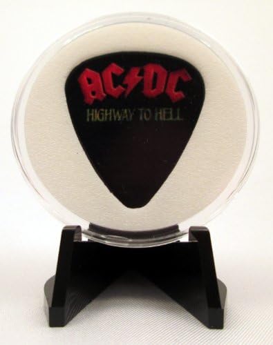 AC DC "Highway To Hell" Text 2013 Guitar Pick With MADE IN USA Display Case &amp; Easel