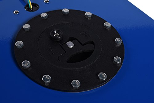 5-Gallon Universal Fuel Cell Gas Tank Aluminum Polished Racing Street Drift Strip Fuel Cell Tank with Level Sender Blue