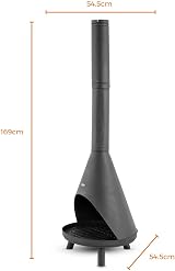 Tower Comet Chiminea Black Steel Patio Heater with Sturdy Feet view 8