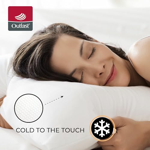 Goose House™ Set of 2 Thermoregulated pillow 50 x 70 cm for sleeping outlast fabric on one side premium down altermative filling