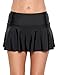 LookbookStore Women's Ruffle Skirted Bikini Bottom Waistband Swim Skirt Swimsuit, Black, L (US 10-12)