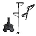 Self Standing Dual Handle Canes and Walking Sticks for Men and Women Best Travel Adjustable Walking Assist Cane with Safety Light and Quad Base Mobility Aids For Seniors Disabled and Elderly