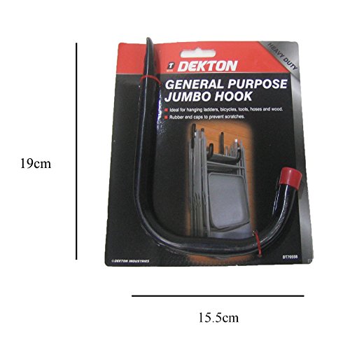 2 x Heavy Duty Storage Hooks Wall Mounted, Ladder Garage Shed Bikes Tools Garden - Thumbnail 3