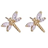 Girls Women Hollow Out Multicolour Mixed Color Crystal Shiny Rhinestone Butterfly Ear Stud Hook Earrings