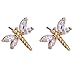 Girls Women Hollow Out Multicolour Mixed Color Crystal Shiny Rhinestone Butterfly Ear Stud Hook Earrings