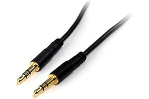 StarTech.com 6 ft Slim 3.5mm Stereo Audio Cable - M/M - 3.5mm Male to Male Audio Cable for Your Smartphone, Tablet or MP3 Player (MU6MMS) Black