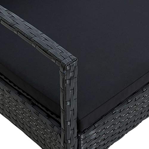 vidaXL Gartenstuhl mit Kissen Gartensessel Gartenmöbel Rattanstuhl Stuhl Sessel Rattansessel Balkonstuhl Terrassenstuhl Essstuhl Poly Rattan Schwarz – Bild 7