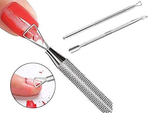 Nasmodo® Stainless steel nail remover Nail Polish Remover Cuticle steel nail remover Peeler Scraper Remover Tool for Fingernails and Toenails.
