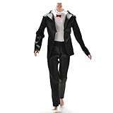 Crqes 1 Set Black Prince Doll Suit Clothes for Barbie Ken Dolls