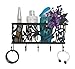 Key Hooks for Wall with Mail Holder and Organizer by My Tidy Family - Metal Basket with Hanging Hooks for organizing Keys Mail Sunglasses Cell Phone Lipstick Lanyards Wallets and Other Accessories