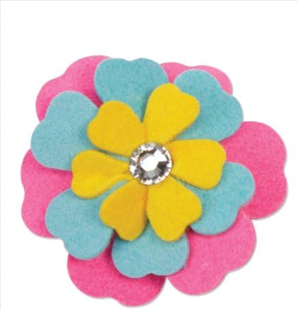 Fantasy Flower Ultrasuede Dog Hair Bow (Perfect Pink)