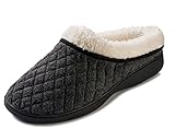 Beverly Rock Womens Quilted and Stitched Fleece Lined Clog Slippers