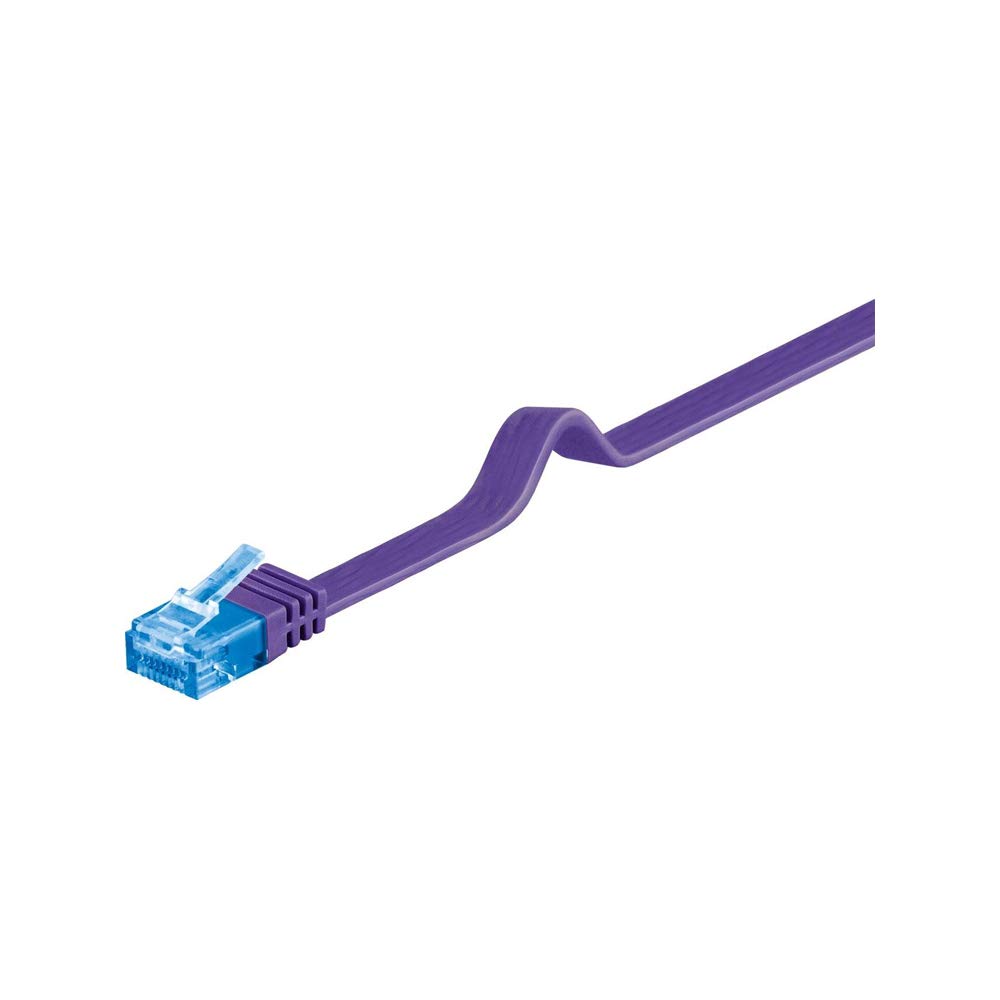Goobay 96324 CAT 6A U/UTP Flat-Patch Cable, Violet, 2m Length