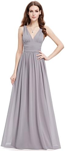 Ever-PrettyWomens Bridesmaid Dress V-Neck Sleeveless A Line Chiffon Floor Length Formal Dress 09016
