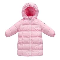 LIUONE Unisex Baby Winter Warm Snowsuit Hooded Jacket Windproof Coat Down Thick Outwear Puffer Jacket Pink 100