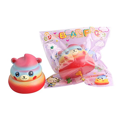Stress Reliever Toy KESEELY 2018 New Cute Mini Squishy Cartoon Bear Poo Scented Slow Rising Squeeze Toys (B) - Thumbnail 3