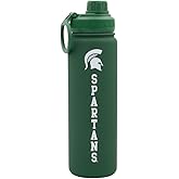 Michigan St Water Bottle - Green Double Walled Stainless Steel 24 oz Keeps Drinks Cold or Hot