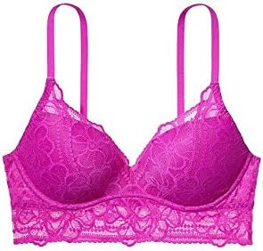 Victoria's Secret PINK Tropical Lace Push Up Bralette Large (A-C) Dark Purple