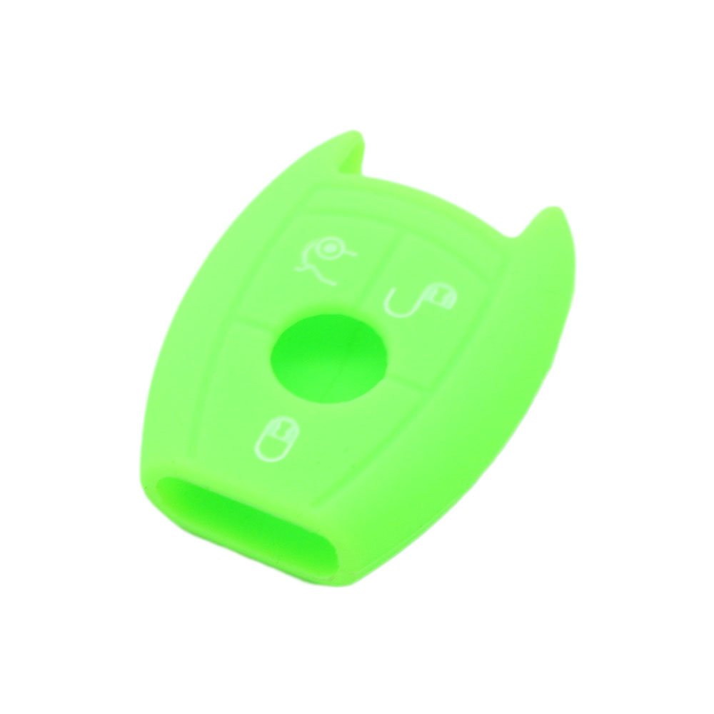 BROVACS Silicone Cover Protector Case Holder Skin Jacket Compatible with MERCEDES BENZ Smart Remote Key Fob 3 4 Button CV9950 Light Green