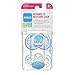 MAM Original Baby Pacifier, Nipple Shape Helps Promote Healthy Oral Development, Sterilizer Case, 2 Pack, 6-16 Months, Clear/Boy