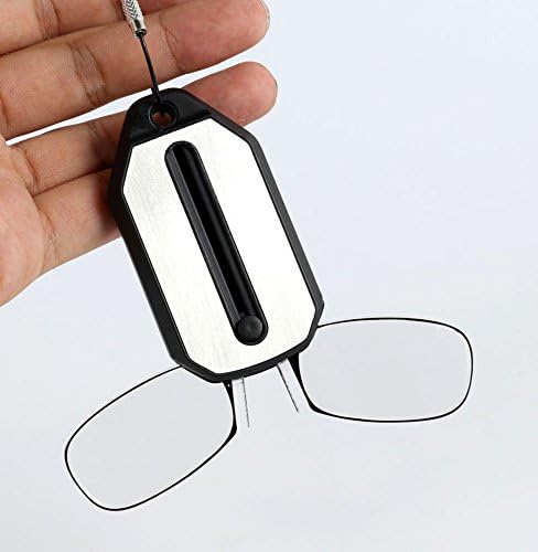 Full Frame Reading Glasses Women Ultra-light Keychain Clip nose coupons for Mens Portable Glasses 2.0 Strength (1.5, Black)