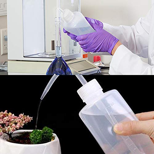 SUPERLELE 6pcs LDPE Safety Wash Bottle, 250ml 500ml 1000ml Plastic Squeeze Tattoo Bottle Medical Squirt Wash Bottle