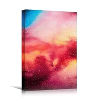 Canvas Wall Art Colored Gas Abstract Colorful Decorative Elements Mixed Media Multicolor Swirly - 12x18 inches