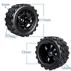 Hobbypark PreGlued 12mm Hex Wheels and Tires for