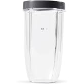 NutriBullet 24 Ounce Tall Cup with Standard Lip Ring, Clear/Gray