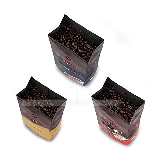 Kimbo ganze Kaffeebohnen Set mit 1 x Gold 100% Arabica, 1 x Espresso Napoletano und 1 x Aroma Intenso, drei 500g Beutel – Bild 6