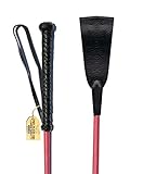 Horse Riding Crop 24 or 27 inches 100% Fiberglass Shaft With Leather Single or Double Slapper Black, Fuchsia, Pink or Purple (27 Inch Single Slapper, Pink)