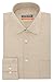 Geoffrey Beene Men's Textured Sateen Fitted Solid Spread Collar Dress Shirt, New tan, 17.5